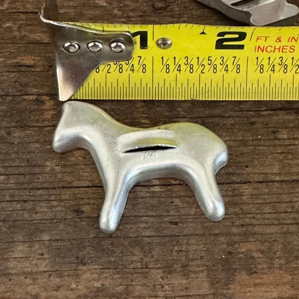 Vintage Miniature Aluminum Animal Cookie Cutters Set Farmhouse Decor Primitive